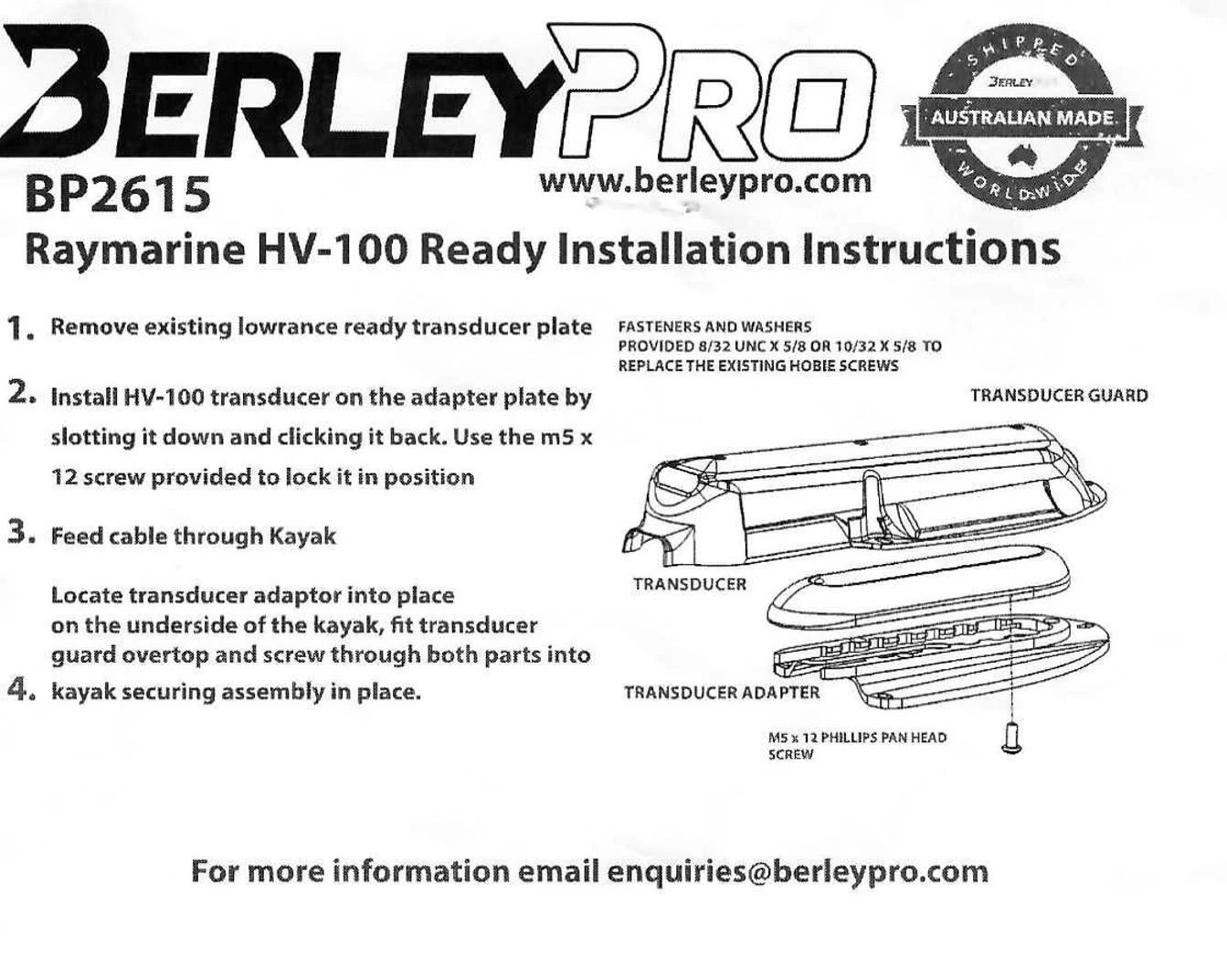 BerleyPro Raymarine HV-100 Ready Transducer Mount - Image 3