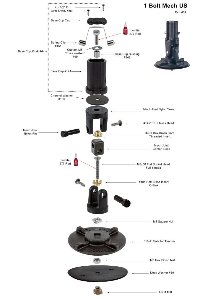 Chinook Mast Base 1-Bolt Mechanical - Image 2