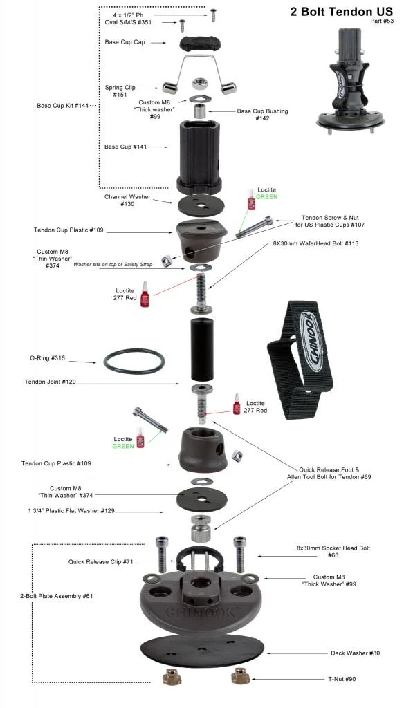 Chinook Mast Base 2-Bolt Tendon