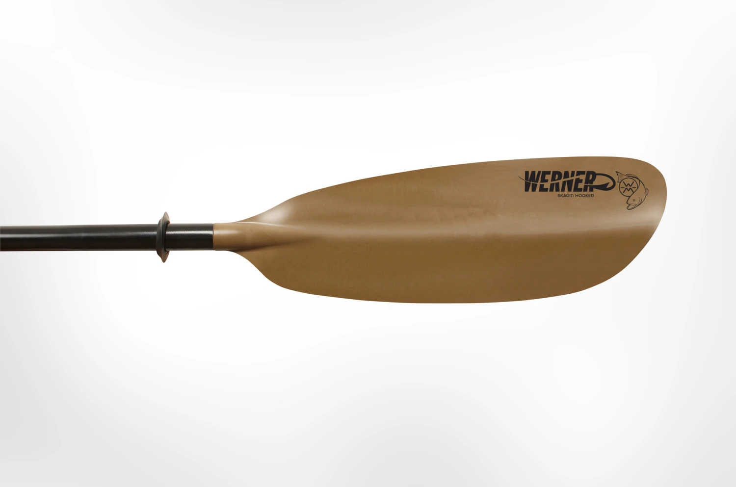 Werner Paddles Skagit Fiberglass Hooked 2-Piece Leverloc Standard Shaft 240-260 Brown